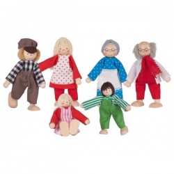 GOKI Rodzinka Farmera - drewniane lalki do domku