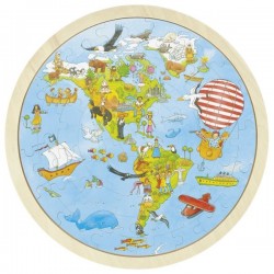 Puzzle dwustronne mapa Świata Peggy Diggledey